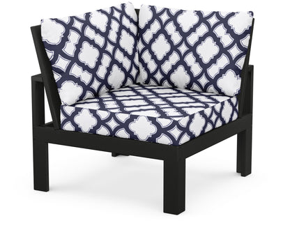 Unbranded Modular Corner Chair in Black / Trellis Navy
