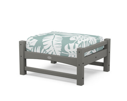 POLYWOOD® Club Ottoman in Slate Grey / Leaf Glacier Spa