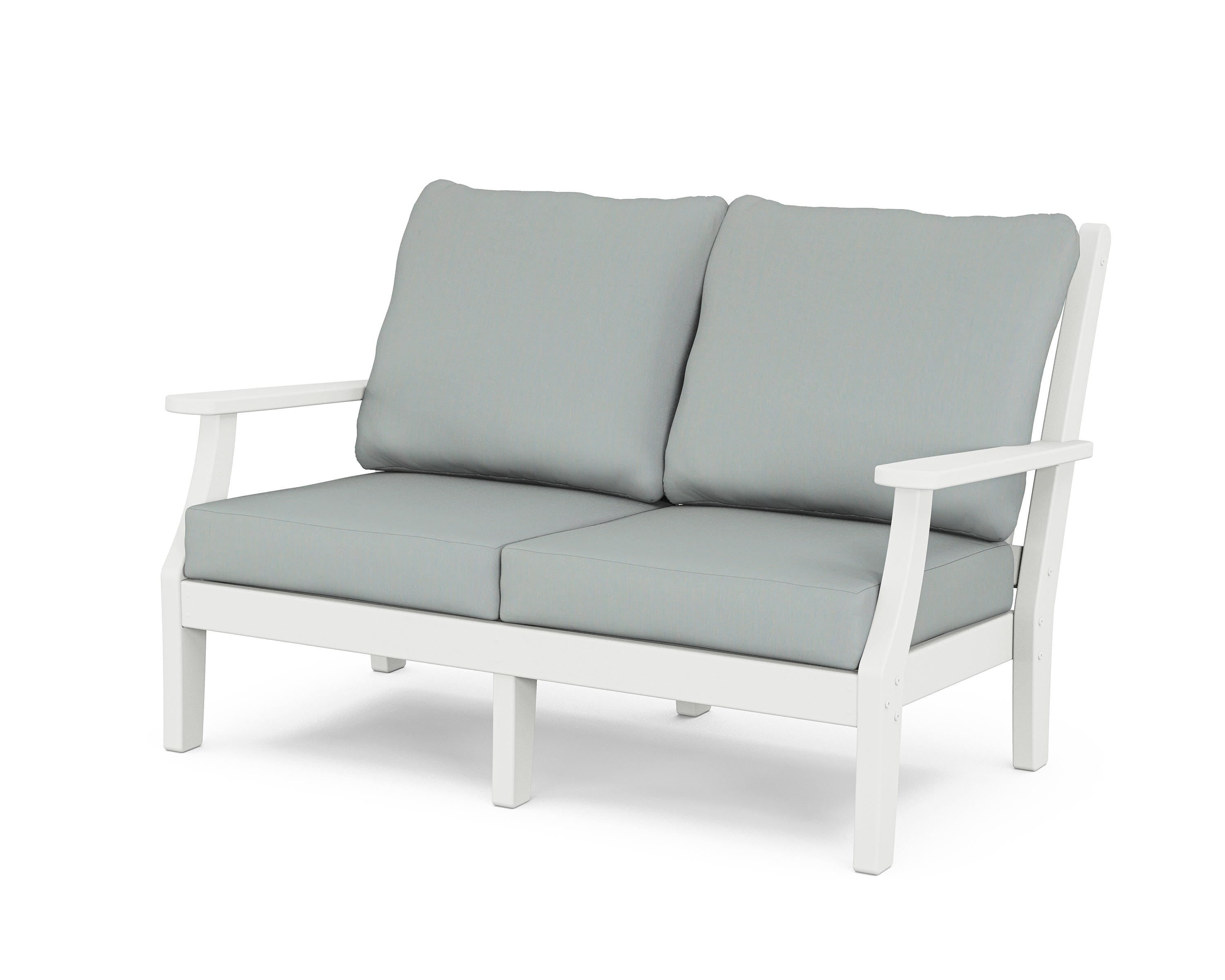 Country Living Wovendale Deep Seating Loveseat in White / Spa
