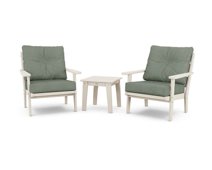 POLYWOOD® Lakeside 3-Piece Deep Seating Chair Set in Sand / Cast Sage