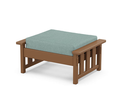 Martha Stewart by POLYWOOD® Acadia Deep Seating Ottoman in Teak / Glacier Spa