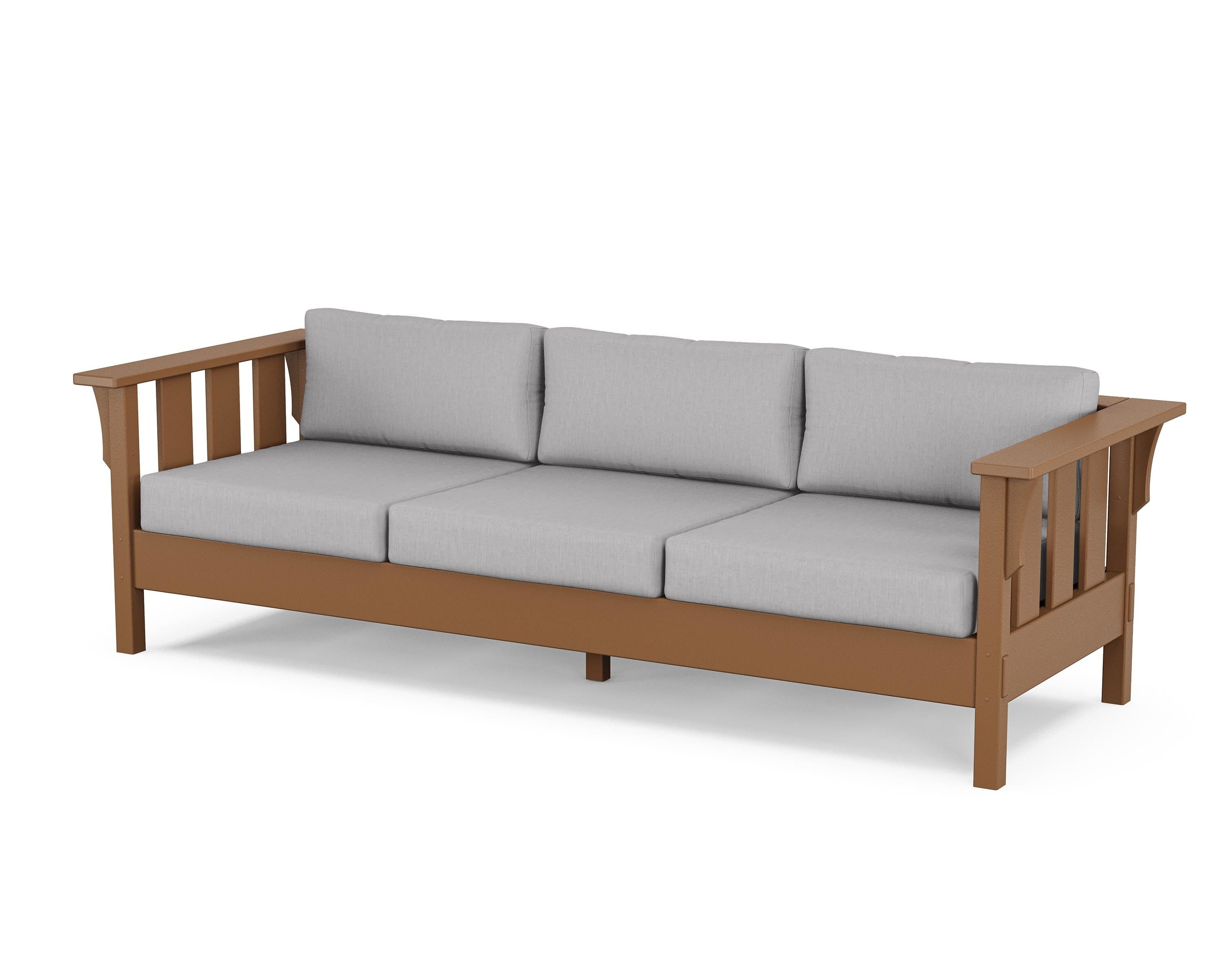Martha Stewart by POLYWOOD® Acadia Deep Seating Sofa in Teak / Granite