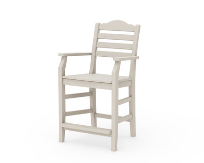 Draper James™ by  POLYWOOD® Savannah Counter Arm Chair in Sand