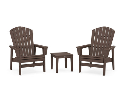 POLYWOOD® 3-Piece Nautical Grand Upright Adirondack Set in Mahogany