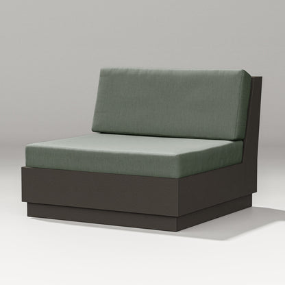 PW Designer Series Elevate Modular Armless Chair in Vintage Coffee / Cast Sage