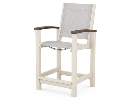 POLYWOOD® Coastal Counter Chair in Sand / Kona / Parchment Sling