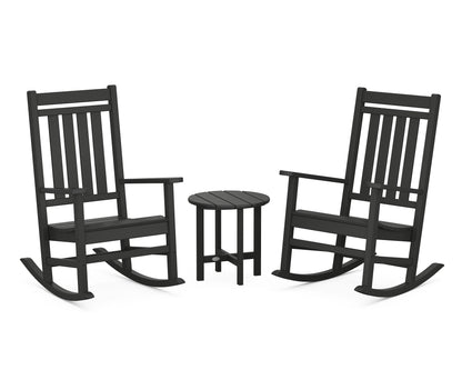 POLYWOOD® Estate 3-Piece Rocking Chair Set in Black