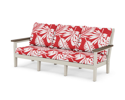 POLYWOOD® Chippendale Deep Seating Sofa in Sand / Kona / Leaf Crimson
