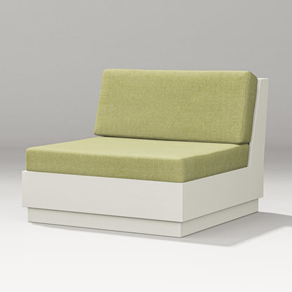 PW Designer Series Elevate Modular Armless Chair in Vintage White / Chartreuse Boucle