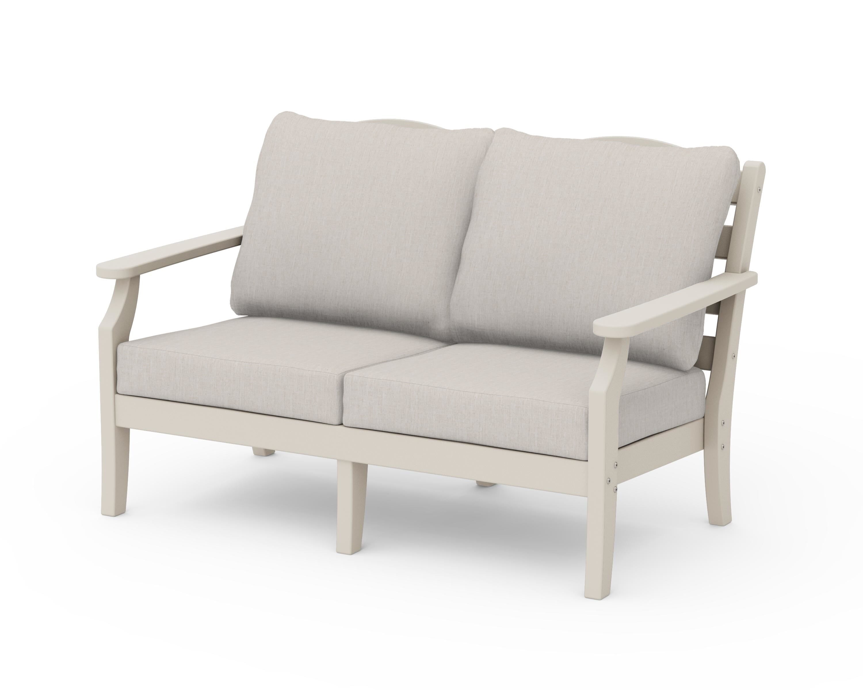Draper James™ by  POLYWOOD® Savannah Deep Seating Loveseat in Sand / Cast Ash