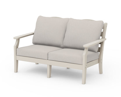 Draper James™ by  POLYWOOD® Savannah Deep Seating Loveseat in Sand / Cast Ash