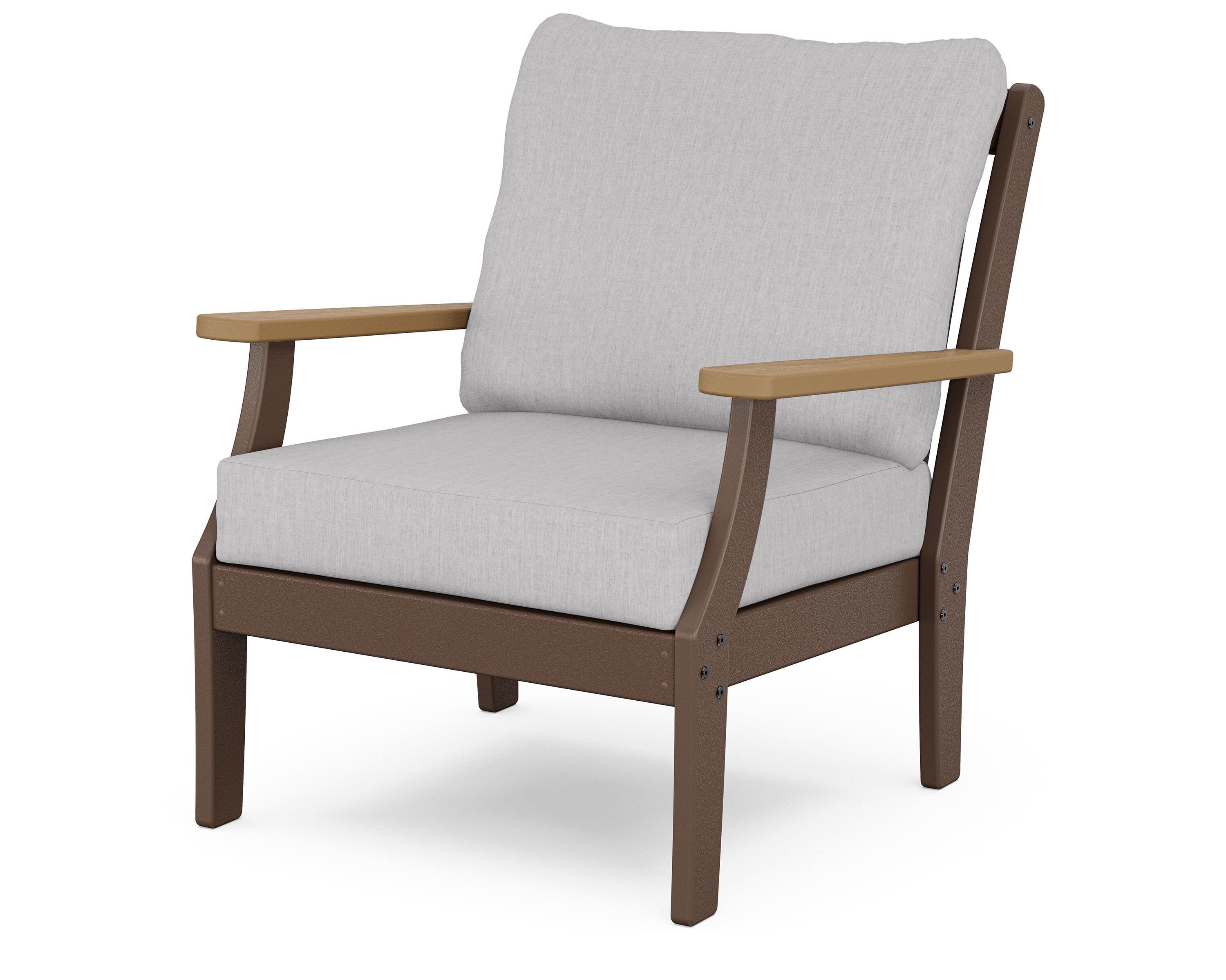 POLYWOOD® Braxton Deep Seating Chair in Mahogany / Natural / Granite