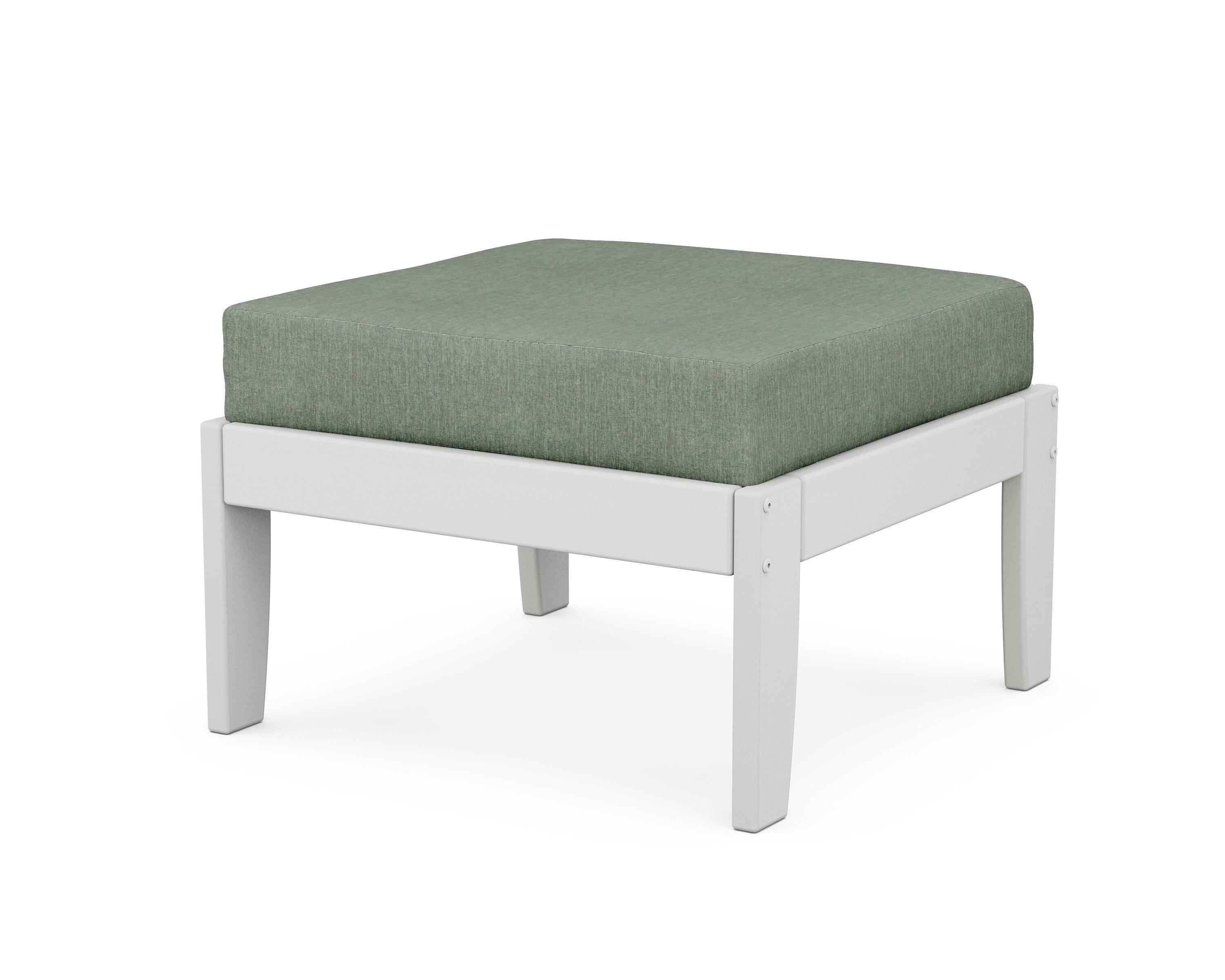 Unbranded Modular Ottoman - Classic in White / Cast Sage
