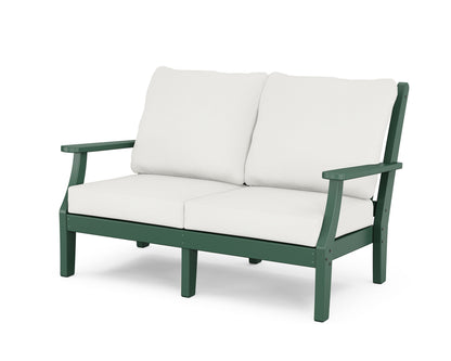 Country Living Wovendale Deep Seating Loveseat in Green / Natural Linen