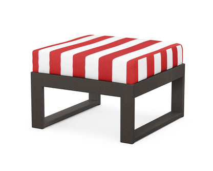 Unbranded Modular Ottoman - Modern in Vintage Coffee / Cabana Stripe Crimson