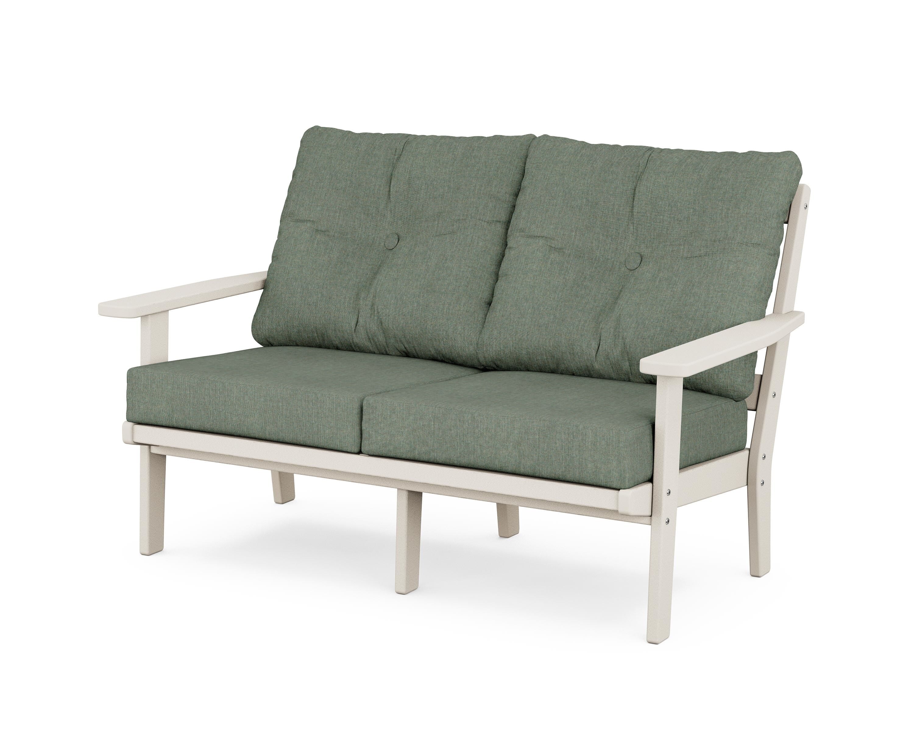 POLYWOOD® Prairie Deep Seating Loveseat in Sand / Cast Sage