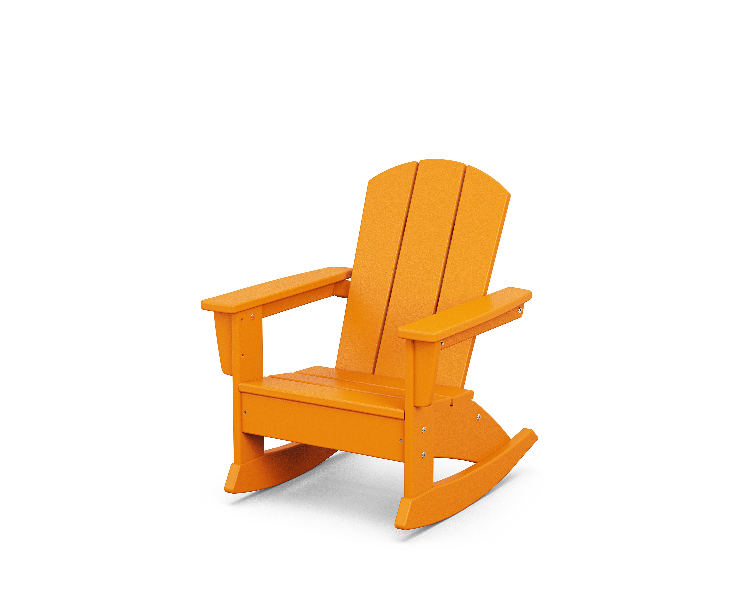 POLYWOOD® Kids Nautical Adirondack Rocking Chair in Tangerine