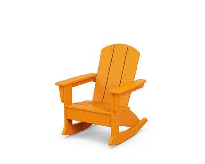 POLYWOOD® Kids Nautical Adirondack Rocking Chair in Tangerine