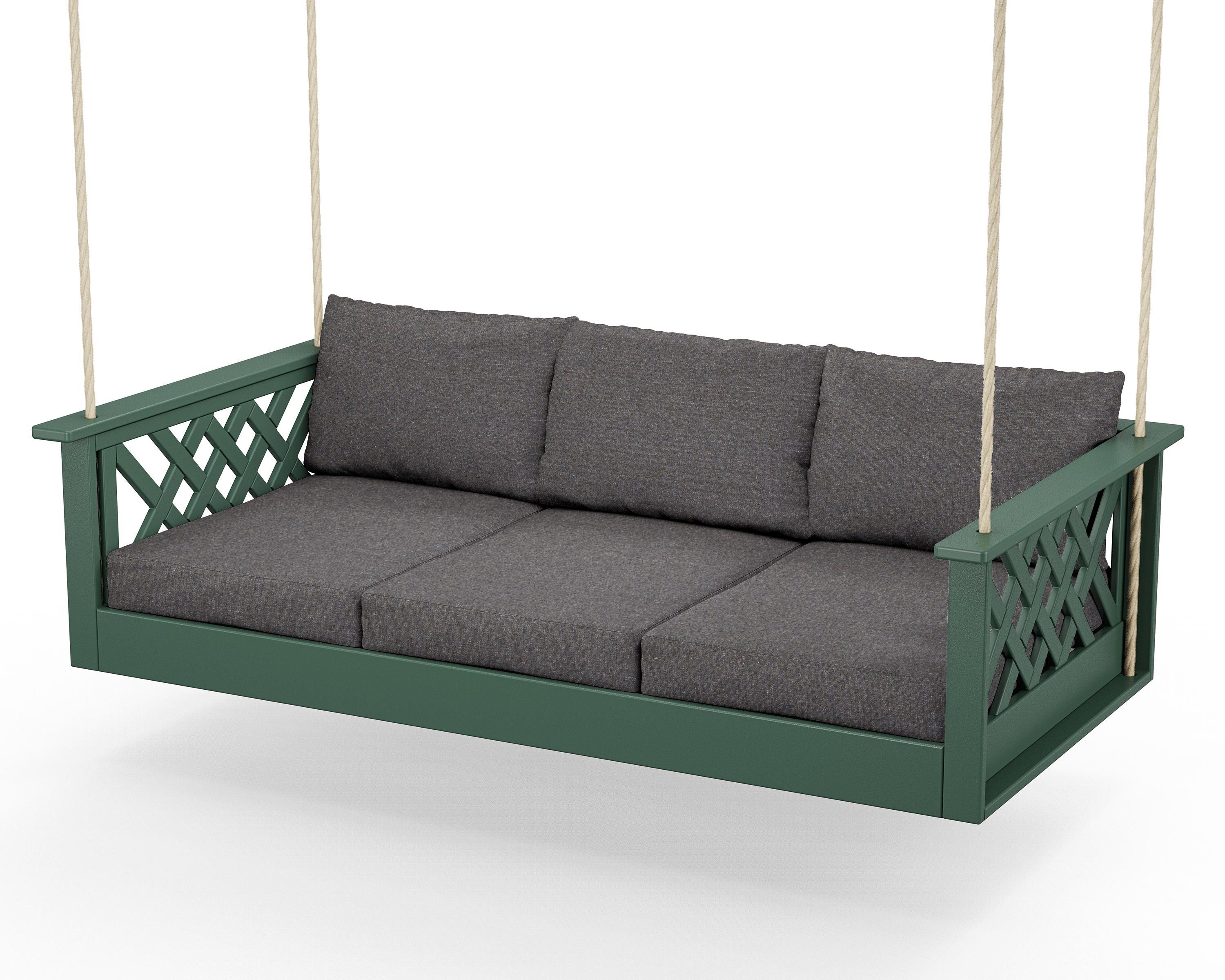 Country Living Wovendale Daybed Swing in Green / Ash Charcoal