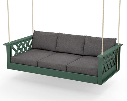 Country Living Wovendale Daybed Swing in Green / Ash Charcoal