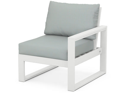 POLYWOOD® EDGE Modular Right Arm Chair in White / Spa