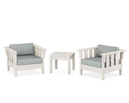 Martha Stewart by POLYWOOD® Acadia 3-Piece Deep Seating Set in Sand / Spa