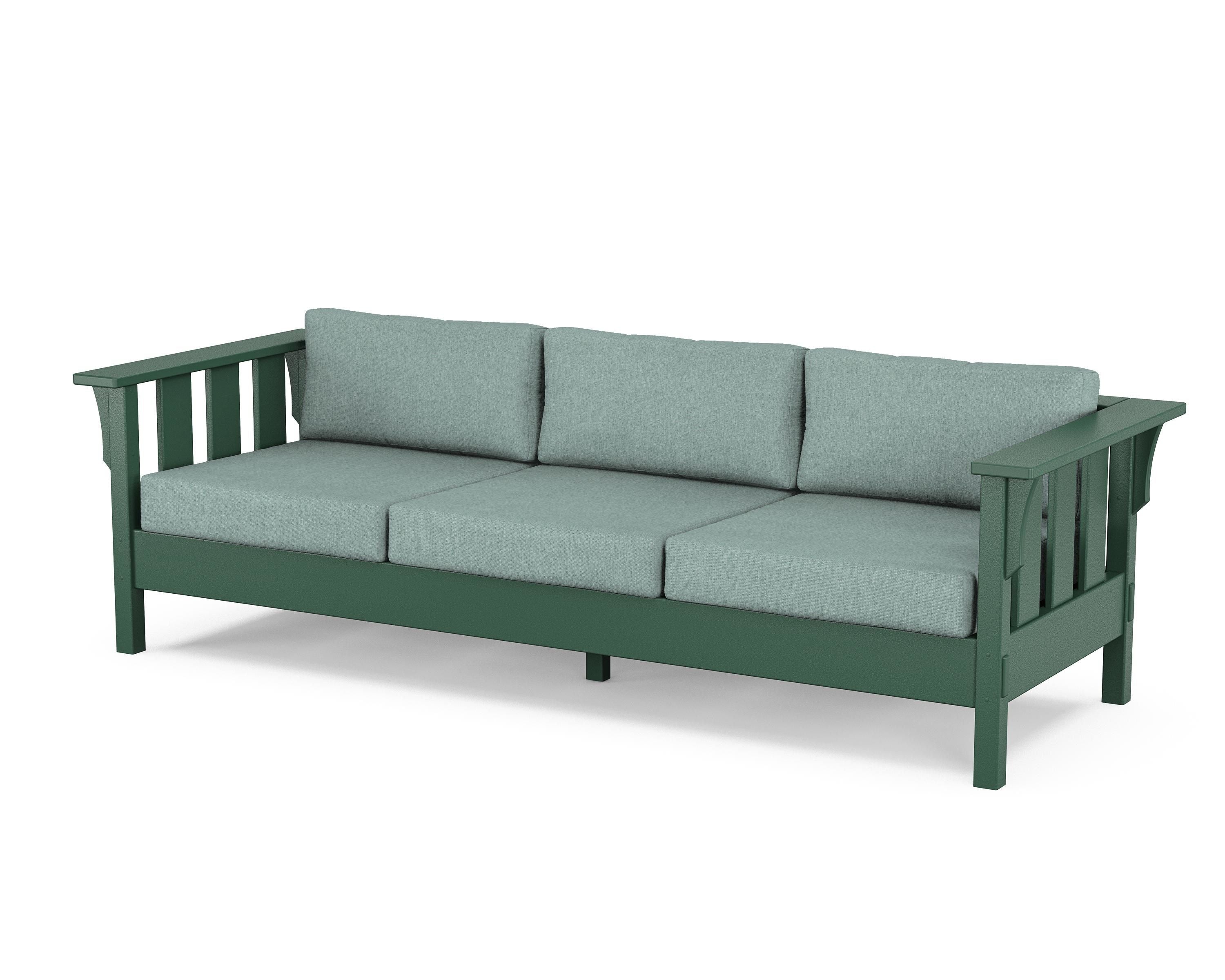 Martha Stewart by POLYWOOD® Acadia Deep Seating Sofa in Green / Glacier Spa