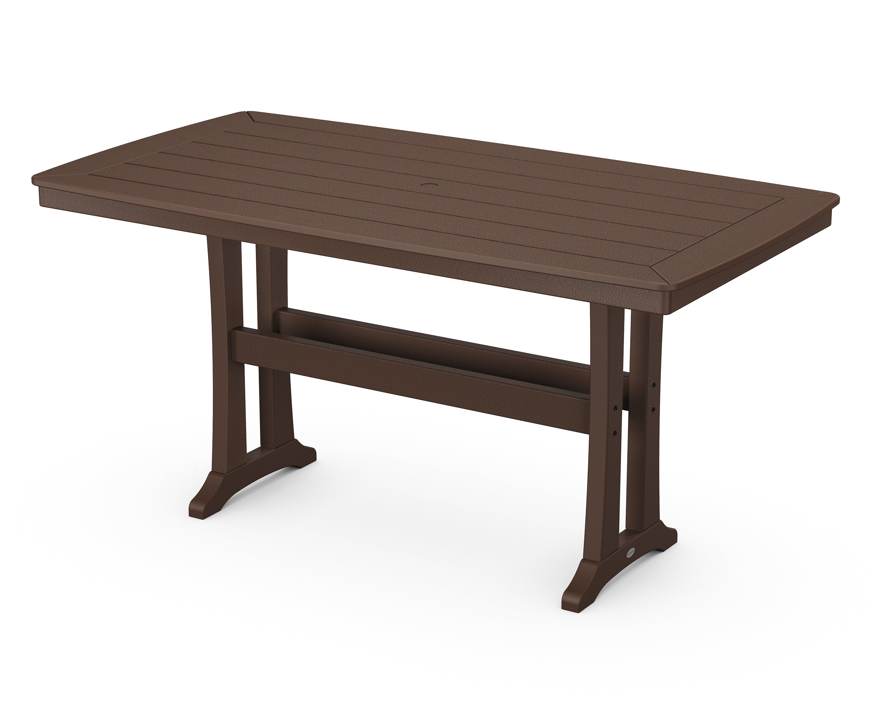 POLYWOOD® Nautical Trestle 38" x 73" Counter Table in Mahogany