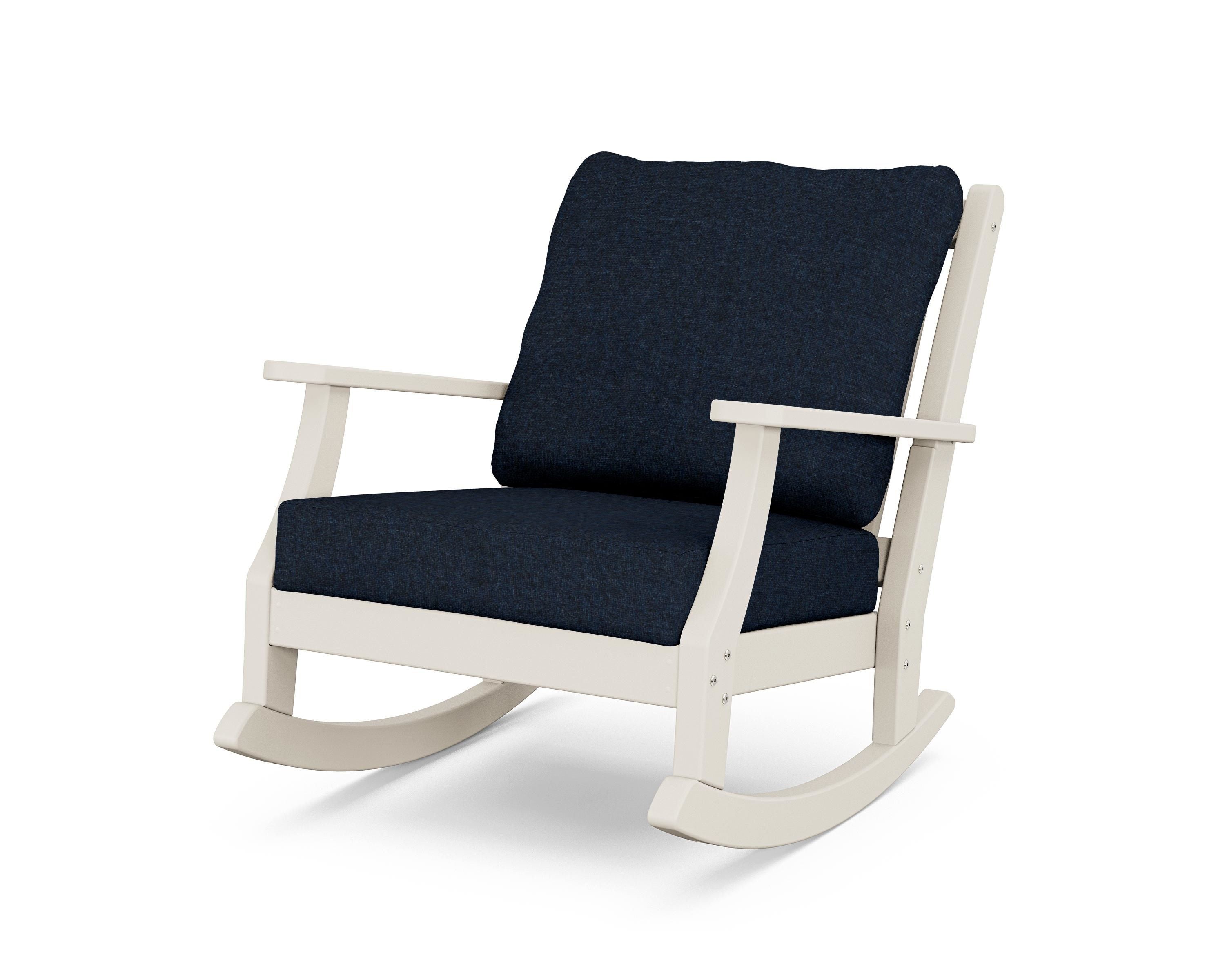 Country Living Wovendale Deep Seating Rocking Chair in Sand / Marine Indigo