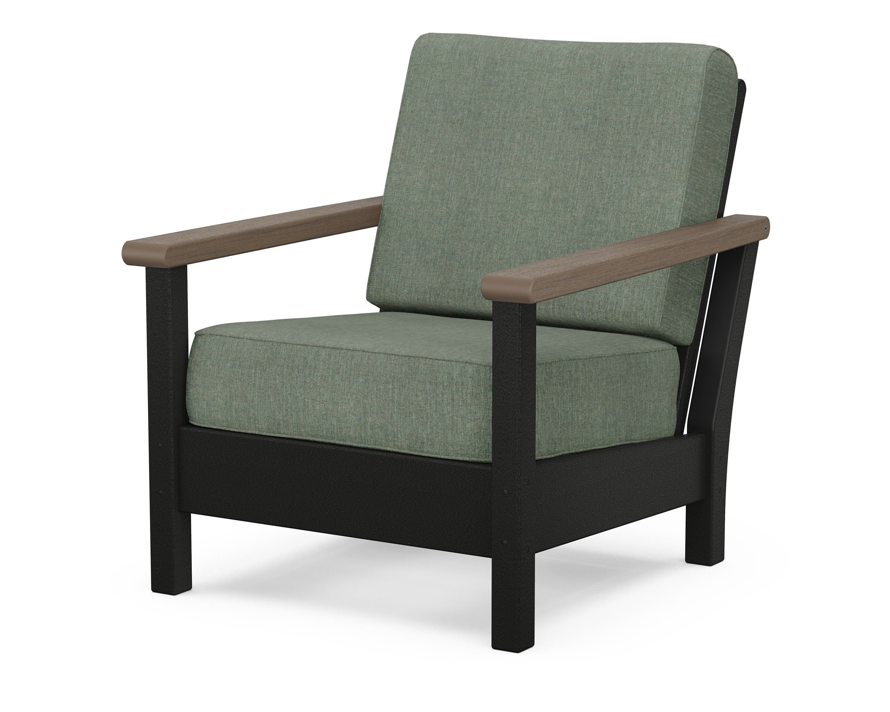 POLYWOOD® Harbour Deep Seating Chair in Black / Kona / Cast Sage