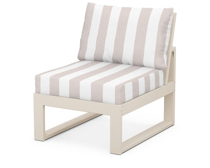 Unbranded Modular Armless Chair in Sand / Cabana Stripe Dune Burlap
