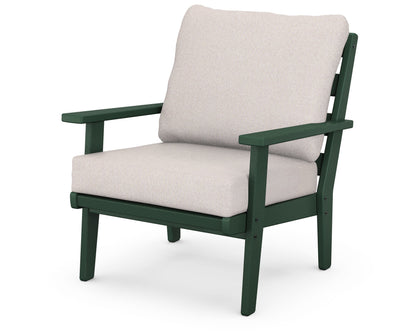 POLYWOOD® Grant Park Deep Seating Chair in Green / Dune Burlap