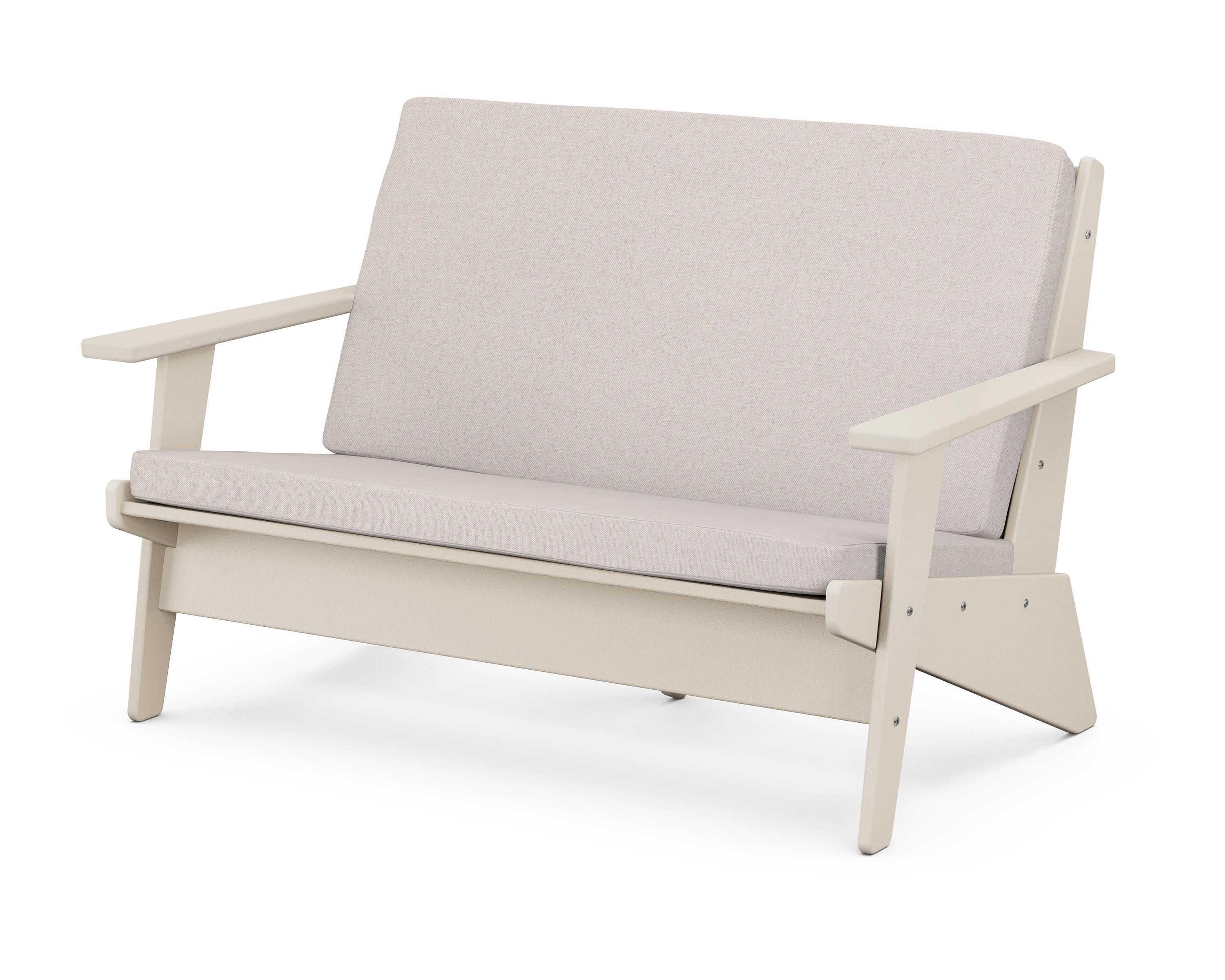 POLYWOOD® Riviera Modern Lounge Loveseat in Sand / Dune Burlap