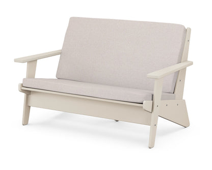 POLYWOOD® Riviera Modern Lounge Loveseat in Sand / Dune Burlap