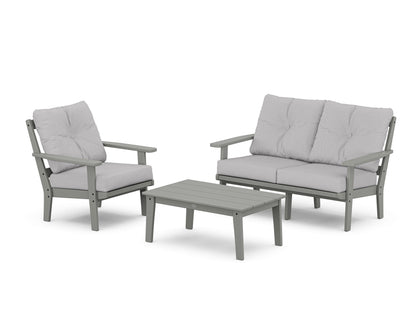 POLYWOOD® Prairie 3-Piece Deep Seating Set with Loveseat in Slate Grey / Granite