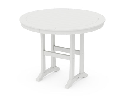 POLYWOOD® Nautical Trestle 48" Round Counter Table in White