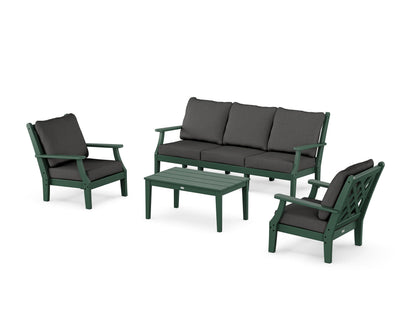 Country Living Wovendale 4-Piece Deep Seating Set with Sofa in Green / Spectrum Carbon