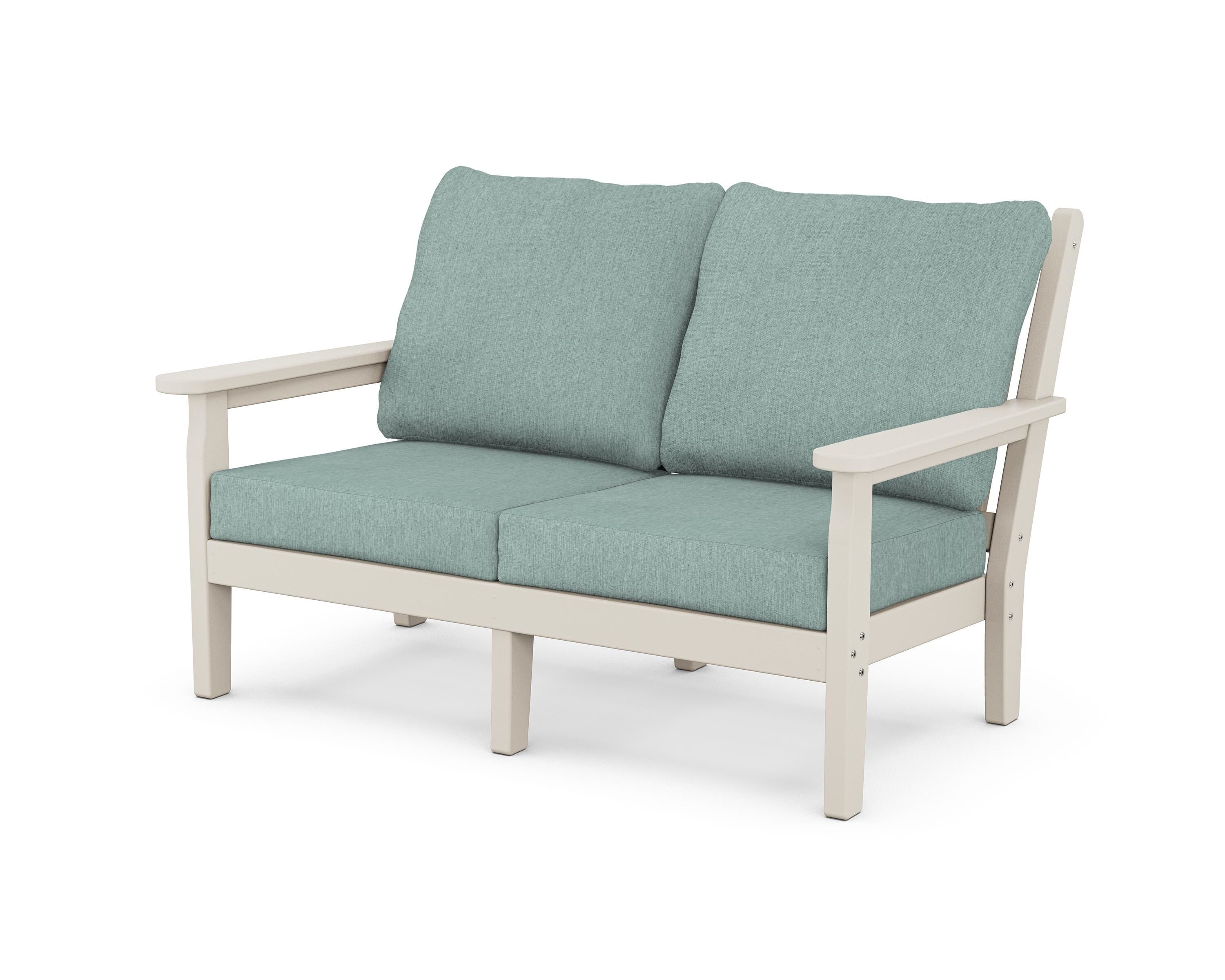 POLYWOOD® Chippendale Deep Seating Loveseat in Sand / Glacier Spa
