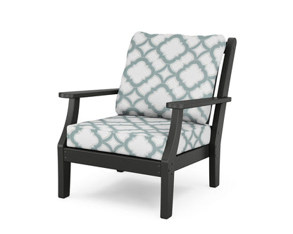 Country Living Wovendale Deep Seating Chair in Black / Trellis Glacier Spa