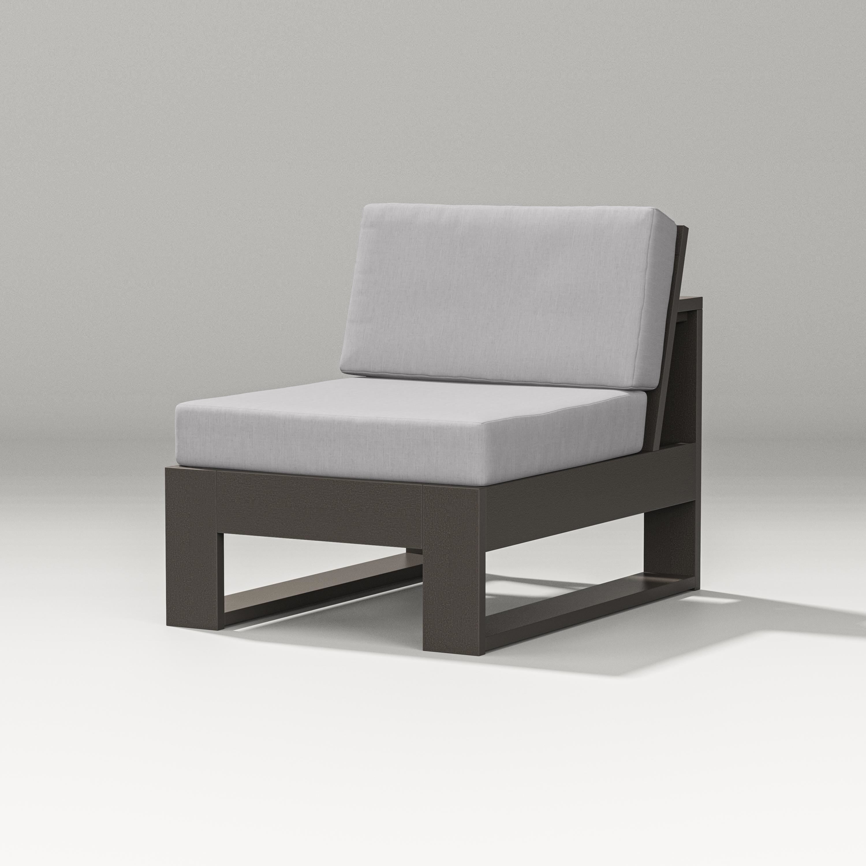 PW Designer Series Latitude Modular Armless Chair in Vintage Coffee / Granite