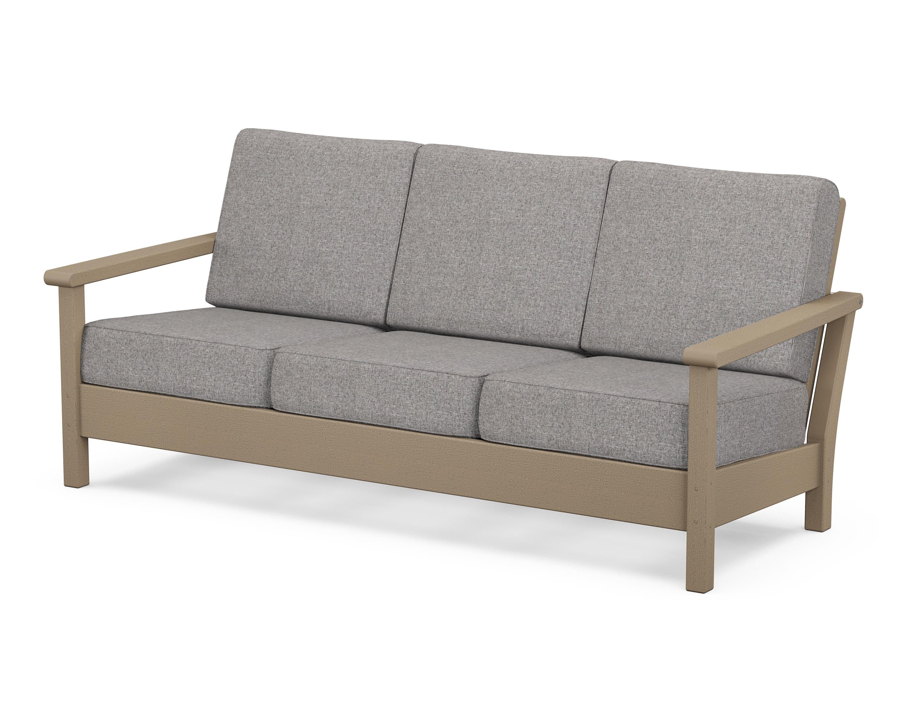 POLYWOOD® Harbour Deep Seating Sofa in Vintage Sahara / Grey Mist