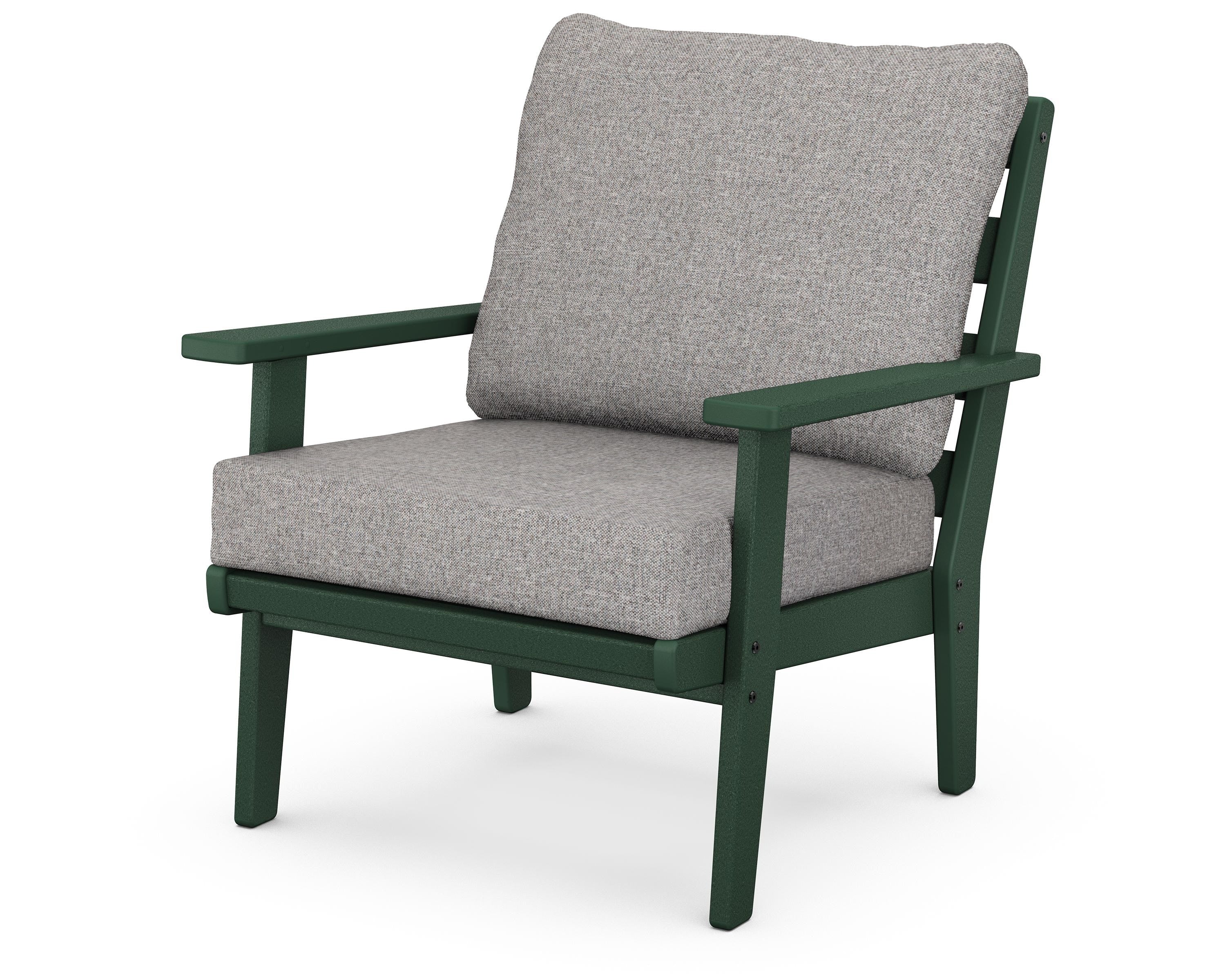 POLYWOOD® Grant Park Deep Seating Chair in Green / Grey Mist