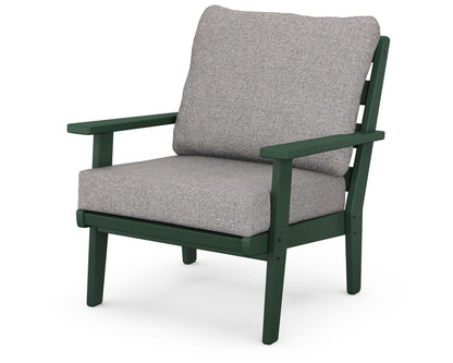 POLYWOOD® Grant Park Deep Seating Chair in Green / Grey Mist