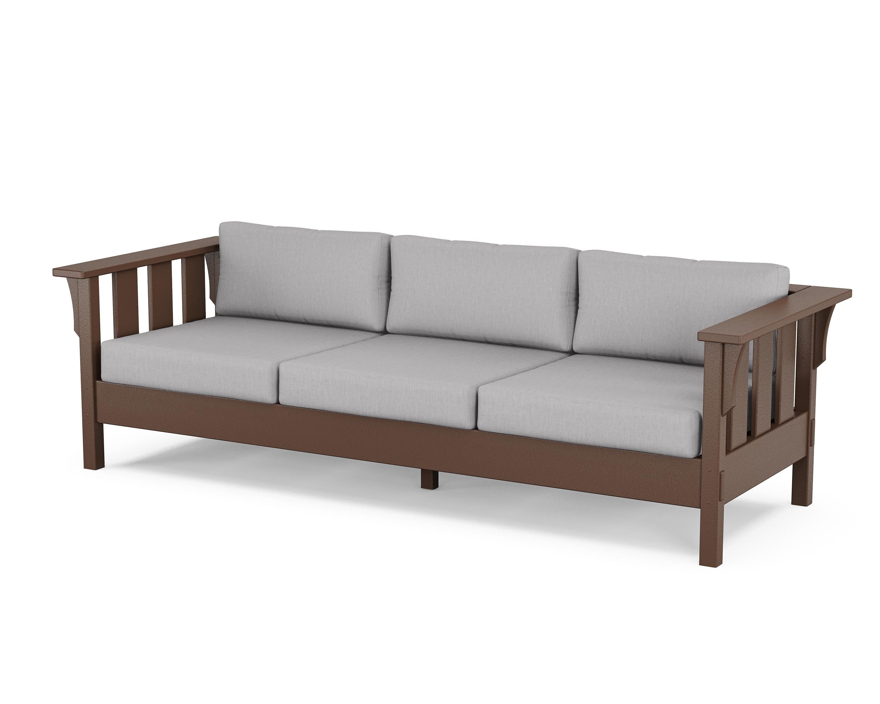 Martha Stewart by POLYWOOD® Acadia Deep Seating Sofa in Mahogany / Granite