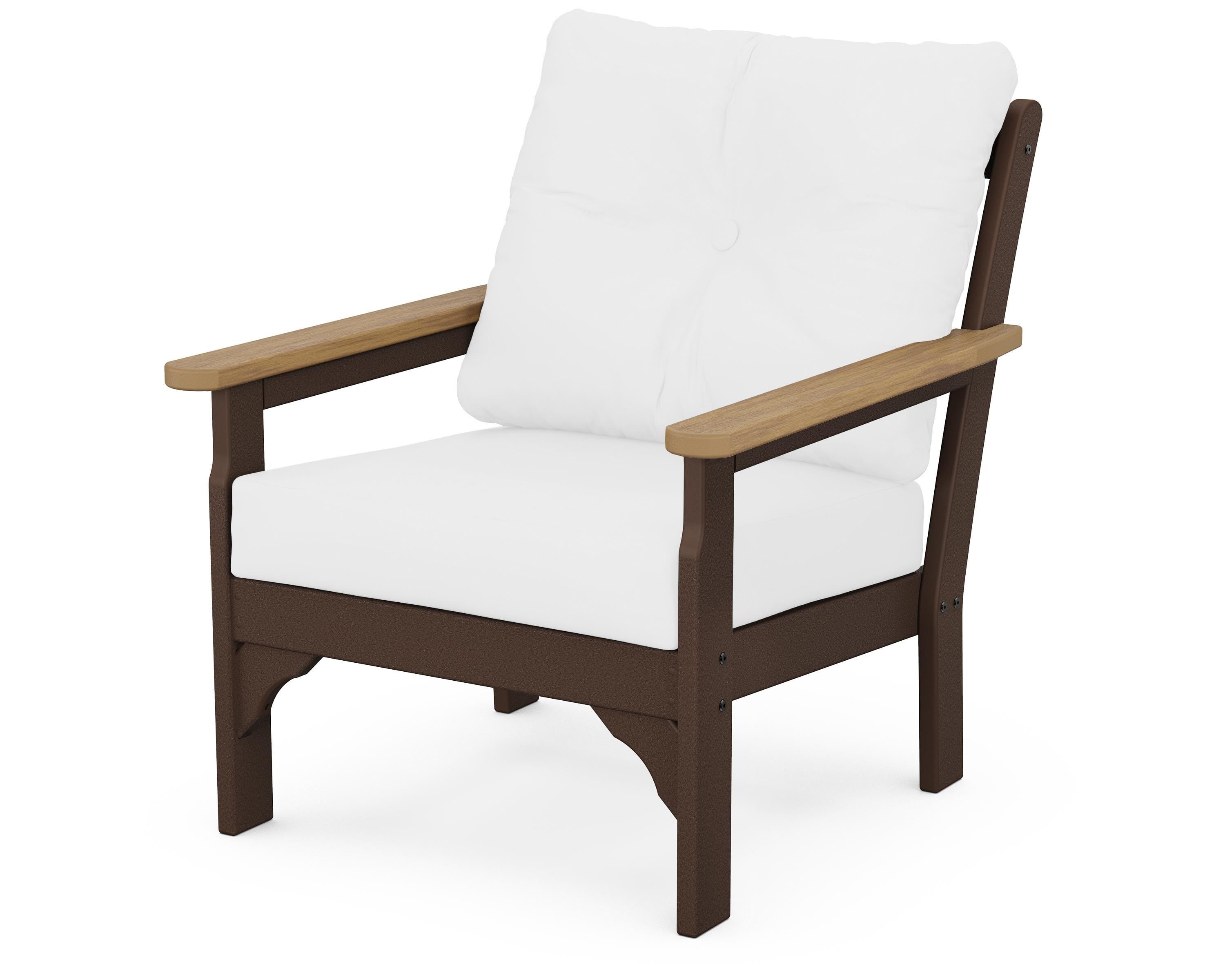 POLYWOOD® Vineyard Deep Seating Chair in Mahogany / Natural / Natural