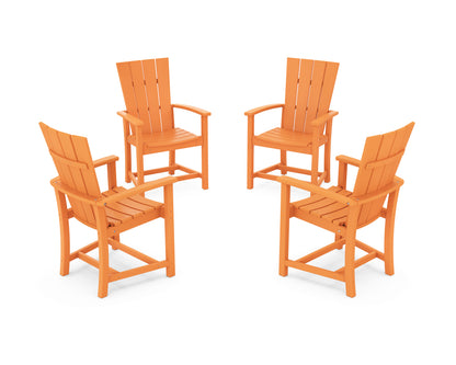 POLYWOOD® Quattro 4-Piece Upright Adirondack Conversation Set in Tangerine