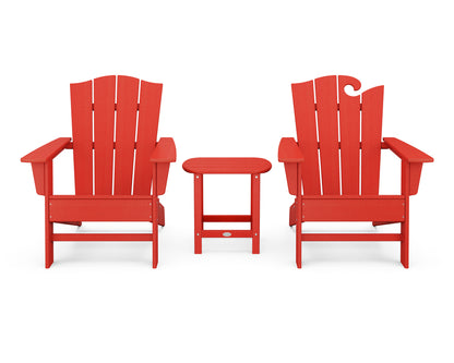 POLYWOOD® Wave Collection 3-Piece Set in Sunset Red
