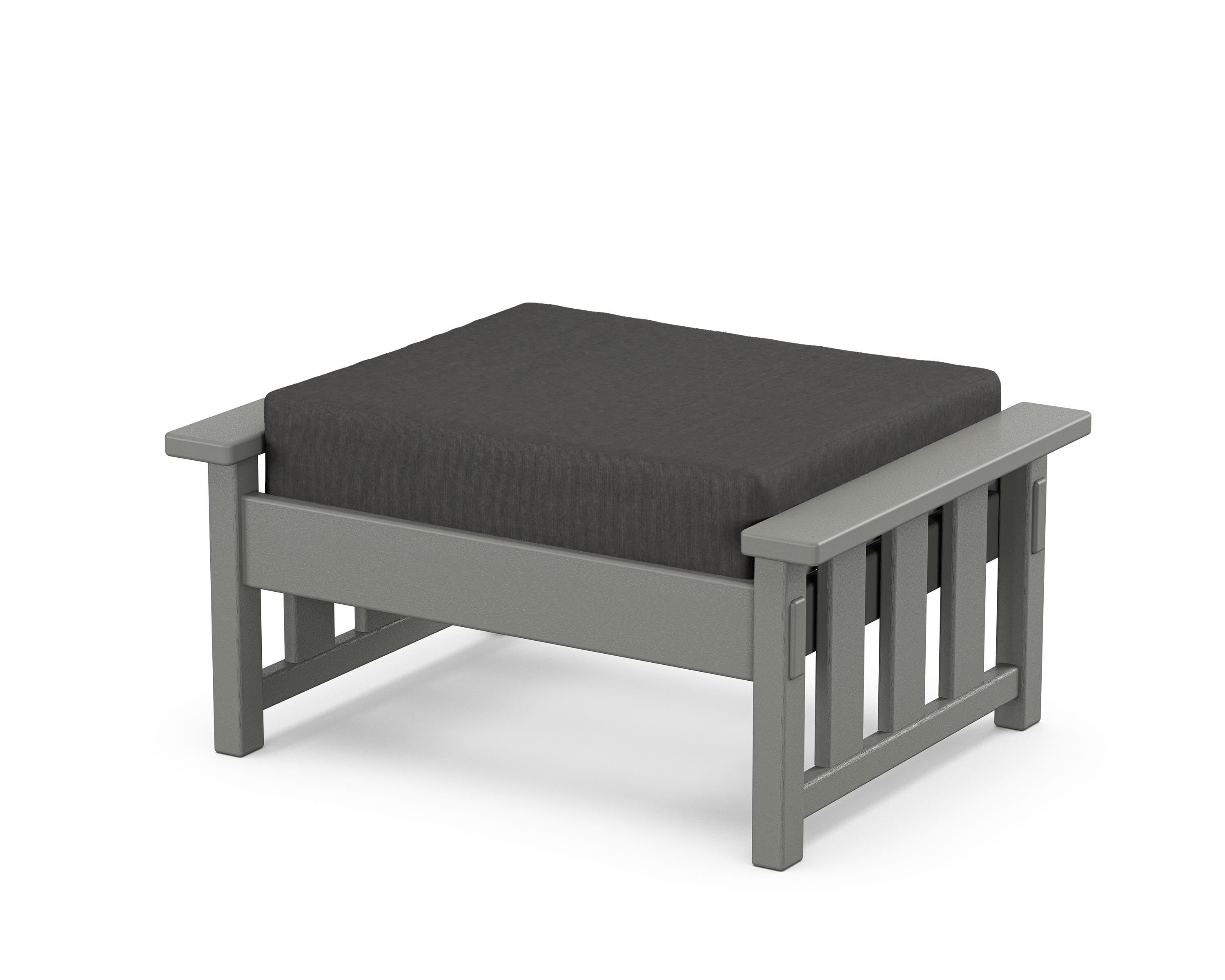 Martha Stewart by POLYWOOD® Acadia Deep Seating Ottoman in Slate Grey / Spectrum Carbon