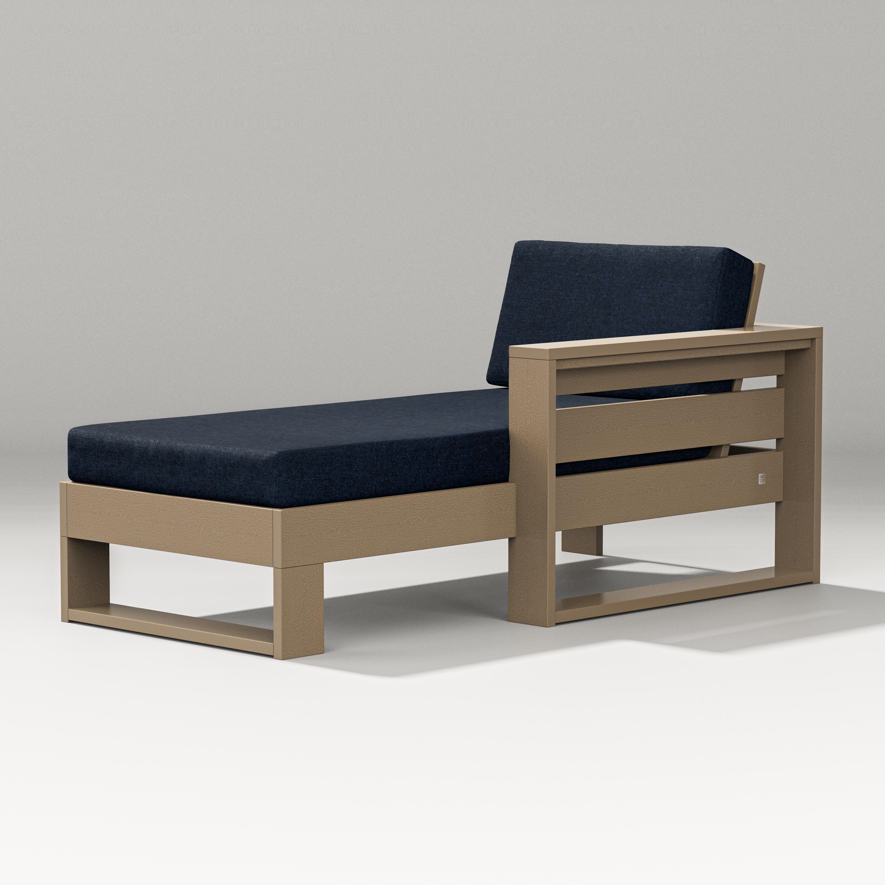 PW Designer Series Latitude Modular Right Arm Chaise in Vintage Sahara / Marine Indigo