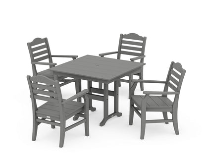 POLYWOOD® Savannah 5-Piece Farmhouse Dining Set in Slate Grey